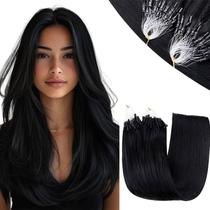 Extensões de Cabelo RUNATURE com Micro Beads - 60cm, 50g, 50 Fios - Preto