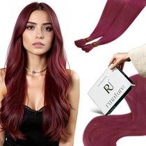 Extensões de cabelo RUNATURE I Tip 35 cm Borgonha Cabelo humano 20g