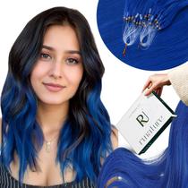 Extensões de cabelo RUNATURE Micro Links Blue 22cm 25g 25s