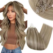 Extensões de cabelo RUNATURE Micro Loop 60 cm Ash Brown Highlight