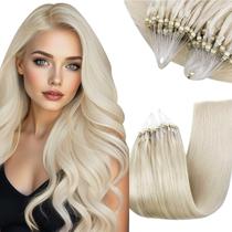 Extensões de cabelo RUNATURE Microlink 60cm White Blonde 1000