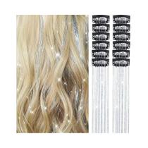 Extensões De Cabelo Sintético Brilhante E Cintilante De 50cm, Pacote Com 12 Peças Para Tranças E