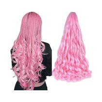 Extensões De Cabelo Sintético Cacheado Francês Pré-esticado De 22 Polegadas Para Mulheres, Tranças