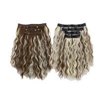 Extensões De Cabelo Sintético Cacheado Ondulado De 12 Polegadas Com Clipe, Conjunto De 4 Peças Para