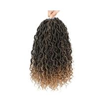 Extensões De Cabelo Sintético De 14 Polegadas Com Tranças Falsas E Pontas Cacheadas Para Mulheres