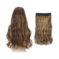 Extensões De Cabelo Sintético Loiro Preto Cinza De 16 a 22 Polegadas Sem Clipe, Aparência Natural