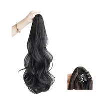 Extensões De Cabelo Sintético Longas E Retas De 50cm Com Clipe Para Mulheres, Resistentes Ao Calor,
