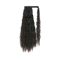 Extensões De Cabelo Sintético Longo Ondulado Em Tom Marrom Loiro Com Rabo De Cavalo E Presilha.