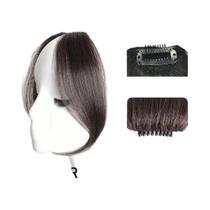 Extensões De Cabelo Sintético Natural Sem Costura Com Franja Lateral Gradiente De 2 Peças/Conjunto
