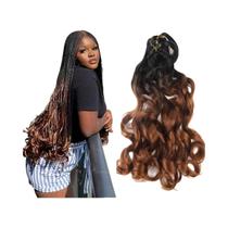 Extensões De Cabelo Sintético Ombre Cacheado Francês Com Ondas Soltas E Cachos Espirais Para