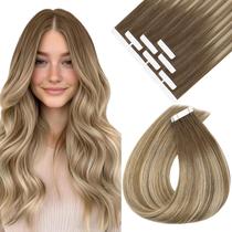 Extensões de cabelo Sunny Hair Tape em balayage marrom claro de 30 cm