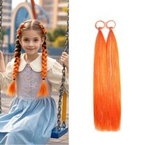 Extensões de cabelo Szphoxer Orange Tinsel Ponytail 51 cm 2 unidades