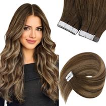 Extensões de Cabelo Tape-in Sunny Hair - Balayage Marrom 50g 45cm