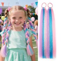 Extensões de cabelo TASHEEMA coloridas: azul, rosa, roxo, 20 cm, 2 pacotes Extensões de cabelo TASHEEMA coloridas: azul, rosa, roxo, 20 cm, 2 pacotes