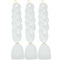 Extensões de cabelo trançadas Herina White, 3 peças para mulheres Extensões de cabelo trançadas Herina White, 3 peças para mulheres