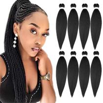 Extensões de cabelo trançadas pré-esticadas ShowCoco Black 18"
