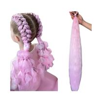 Extensões De Cabelo Trançado Roxo Longas E Retas DIY Rabo De Cavalo Trançado Para Mulheres Festa