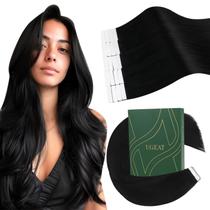 Extensões de cabelo Ugeat Jet Black Tape em 60 cm 20 unidades 50 g