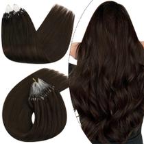 Extensões de cabelo Ugeat Micro Loop 40cm Castanho escuro 50g/conjunto