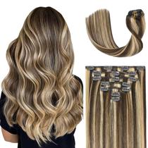 Extensões de cabelo UGOTRAYS Clip em cabelo humano real de 22 polegadas e 70 g