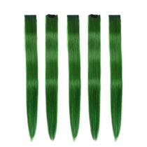 Extensões de cabelo Winsky, 45 cm, verde, clip-in, conjunto de 5 peças
