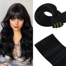 Extensões de cabelo WowNice Real Human Hair 75g Jet Black 38cm Extensões de cabelo WowNice Real Human Hair 75g Jet Black 38cm