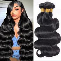 Extensões de cabelo ZGWG Body Wave 12A 45-55cm Preto Natural