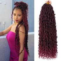 Extensões de cabelo ZRQ Burgundy Goddess Locs Crochet 24 polegadas x8