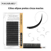 Extensões de Cílios Elipse Plana - Preta, Cinza e Marrom Fosco - Super Macias e Naturais