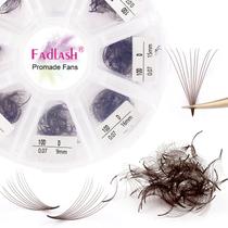 Extensões de cílios FADLASH 10D 1000 unidades, ventiladores pré-fabricados, marrons