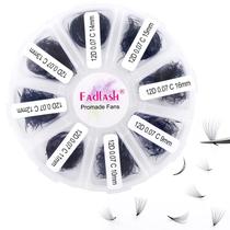 Extensões de cílios FADLASH Volume 1000 unidades, ventiladores pré-fabricados 12D