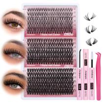 Extensões de cílios Focipeysa Wispy Lash Clusters 360 unidades 9-16 mm