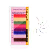 Extensões de cílios NAGARAKU Colored Rainbow 0,15 mm C Curl 15 mm