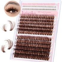 Extensões de cílios Yaiseiko Fluffy Brown Lash Clusters 288 unidades