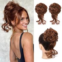 Extensões de coque de cabelo HOOJIH HB010 Dasiy Dark Copper x2 Extensões de coque de cabelo HOOJIH HB010 Dasiy Dark Copper x2