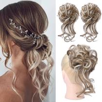 Extensões de coque de cabelo HOOJIH HB010 Dasiy Deep Blonde 2 unidades Extensões de coque de cabelo HOOJIH HB010 Dasiy Deep Blonde 2 unidades