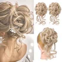 Extensões de coque de cabelo HOOJIH HB010 Dasiy Light Golden Blonde x2 Extensões de coque de cabelo HOOJIH HB010 Dasiy Light Golden Blonde x2