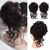 Extensões de coque de cabelo HOOJIH HB010 Dasiy Tousled Updo x2 - Brown Extensões de coque de cabelo HOOJIH HB010 Dasiy Tousled Updo x2 - Brown