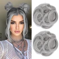 Extensões de coque de cabelo REECHO Space Bun HB001 cinza/marrom/prata