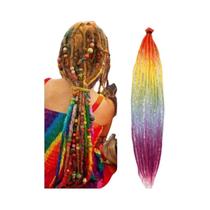 Extensões De Dreadlocks Sintéticos Ombre De 24 Polegadas, 5 Fios, Estilo Hippie Reggae, Cabelo Para
