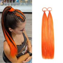 Extensões de enfeites de rabo de cavalo Lalridio Orange 50cm para mulheres Extensões de enfeites de rabo de cavalo Lalridio Orange 50cm para mulheres
