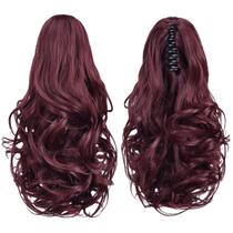 Extensões de rabo de cavalo HSPHTM Claw Synthetic Burgundy 14"
