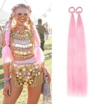 Extensões de rabo de cavalo Lalridio Pink Tinsel Fashion 50cm