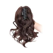 Extensões De Rabo De Cavalo Sintético Curto Cacheado Preto, Castanho E Loiro De 12 Polegadas Com