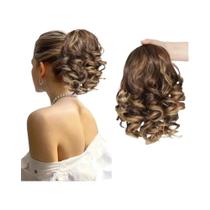 Extensões De Rabo De Cavalo Sintético Curto E Cacheado Com Cordão E Clipe, Acessórios De Cabelo Para