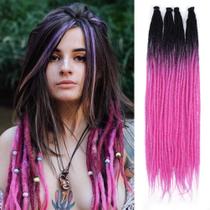 Extensões Dreadlock KRALER 22 cm 40 fios, vermelho violeta, sintético