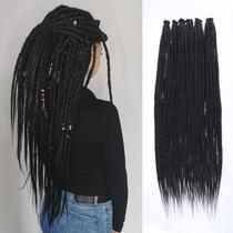 Extensões Dreadlock, onze finas, 60 cm, 40 fios, preto natural