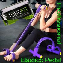 Extensor 4 Tubos Pedal Fitness Abdominal Elastico Cordas