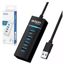 Extensor Adaptador Hub Usb 3.0 4 Portas 9 Pinos Hd Preto