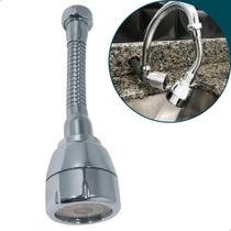 Extensor Arejador Ponteira Torneira Gourmet ABS Cromado Chuveirinho Com 3 Jatos Bico Prolongador Inox Flexível 360 Graus Jato Regulável Pia Cozinha